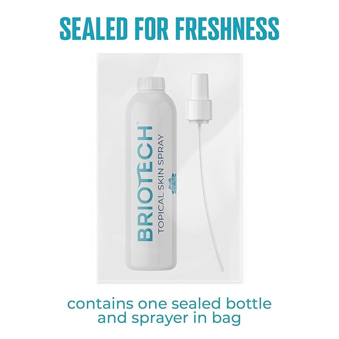 BRIOTECH Topical Skin Spray, Hypochlorous Acid Spray for Sensitive Skin, HOCl Facial Mist, Full Body Support Against Irritation, Calm Redness, Soothe Foot & Scalp, 4 oz (2 Pack)