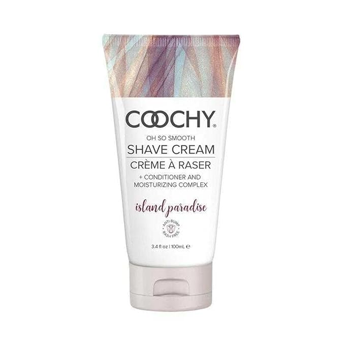 Coochy Intimate Shaving Cream | Shave Conditioner & Moisturizer for Face & Body | Ideal for Sensitive Skin Care, Anti-Bump | Island Paradise, 3.4 oz