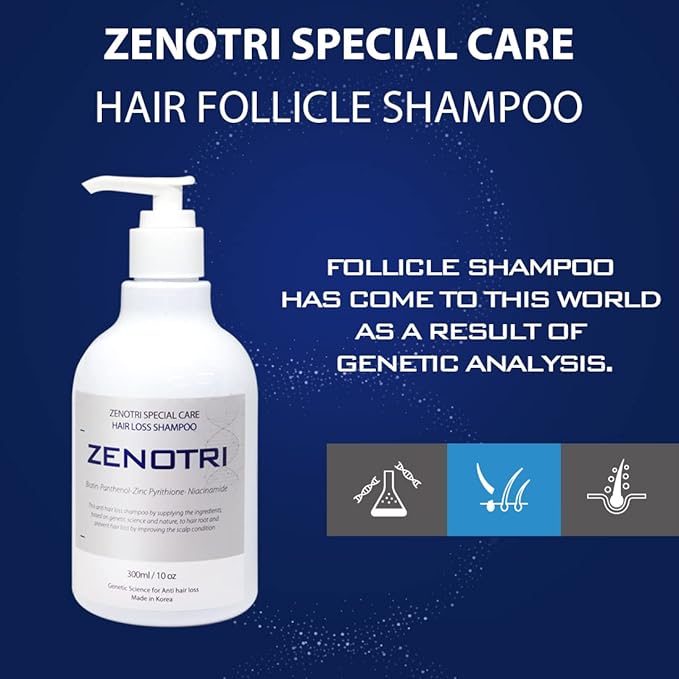 Follicle Shampoo Hair loss Zero with Copper peptide, Biotin, Dexpanthenol, Pyrithione Zinc/Genetic Hair Care Solution