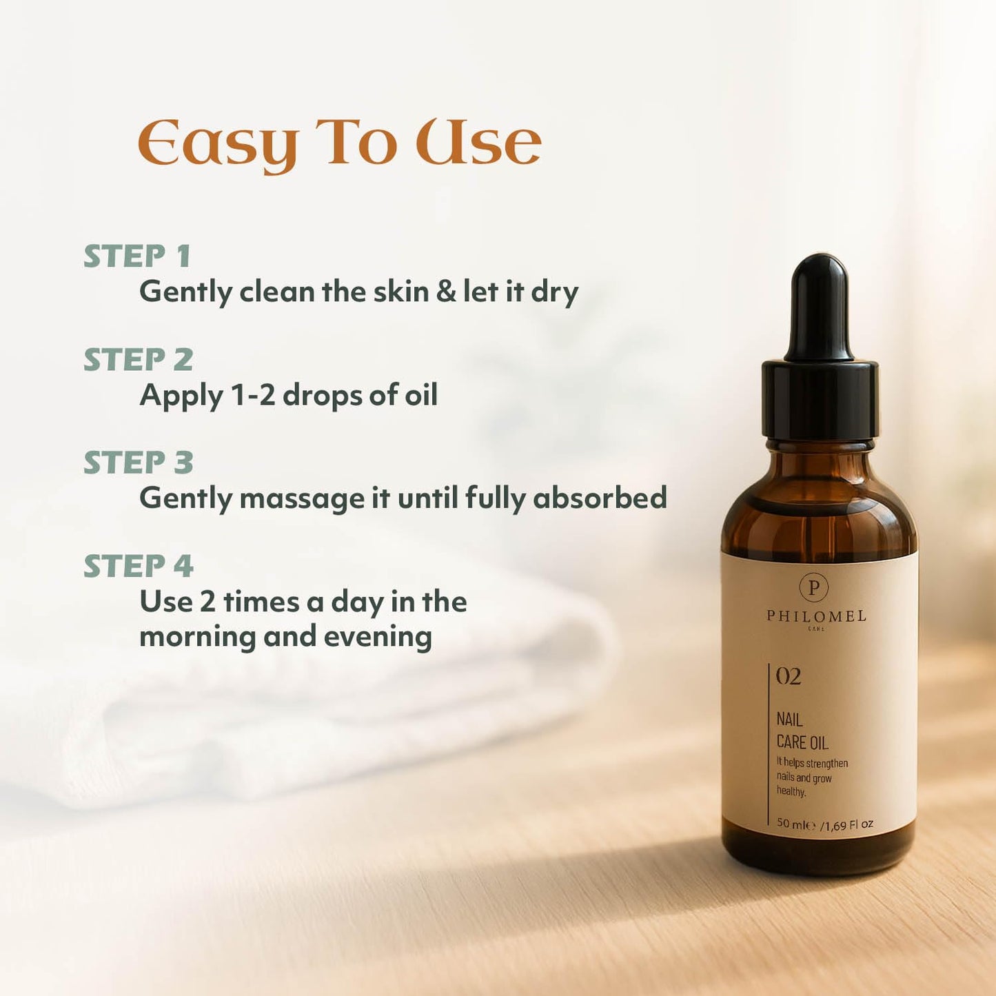 Philomel Nail Care Oil - Nail Hardener Extra Strong and Growth, Nail Strengthener and Growth