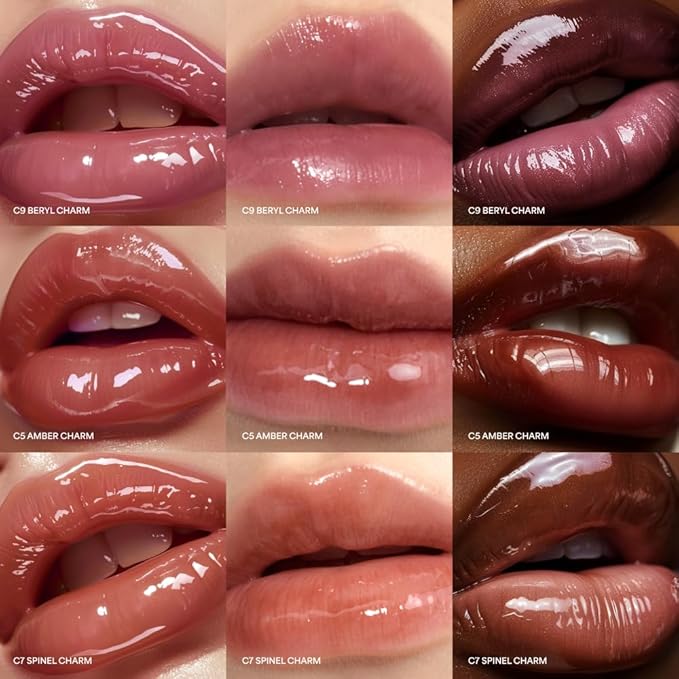 ENTROPY Makeup 2-in-1 Charm Shiny Glowy Lip & Cheek Gloss Tint Keychain, High Pigment Glossy Lip Color & Plumping Gloss, C4 Sun Stone Charm