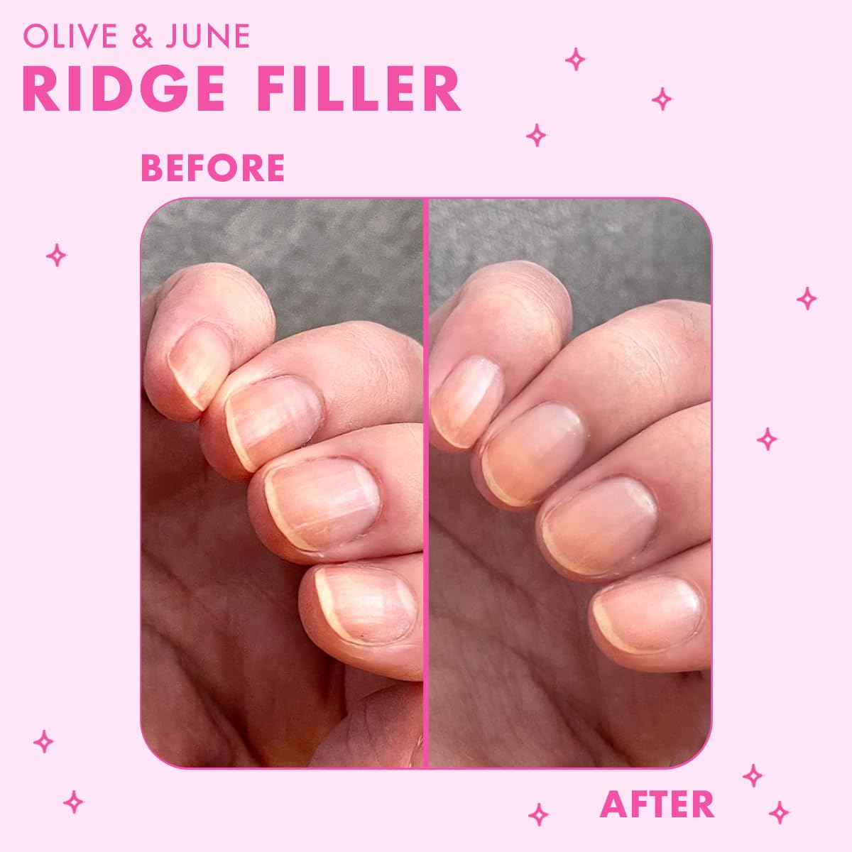 Olive & June Ridge Filler | Smoothing Nail Base Coat for Ridges | Vitamin E & Silica Formula | Smooth, Flawless Canvas for Polish | Vegan & Cruelty-Free | Salon-Quality Mani at Home (0.46 fl oz)