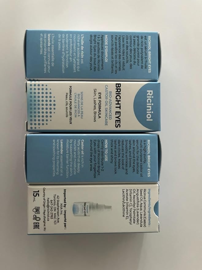 Bright Eyes - Under Eye, Puffy Eyes, and Dark Circle Treatment, Bio-Adnvanced Castor Oil Skin Care Around the Eyes, Enriched with Vitamins C, E and Lavender Essential Oil, 15ml (Pack of 3)
