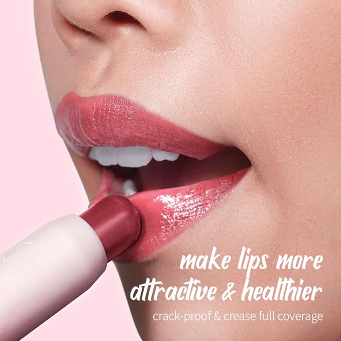 Tinted Lip Balm Chapstick with Color, Natural Semi - Gloss Finish, Hydrating/Coloring 2 in 1 Moisturizer Lip Stick for Girls & Women #02 Rose-In-Love