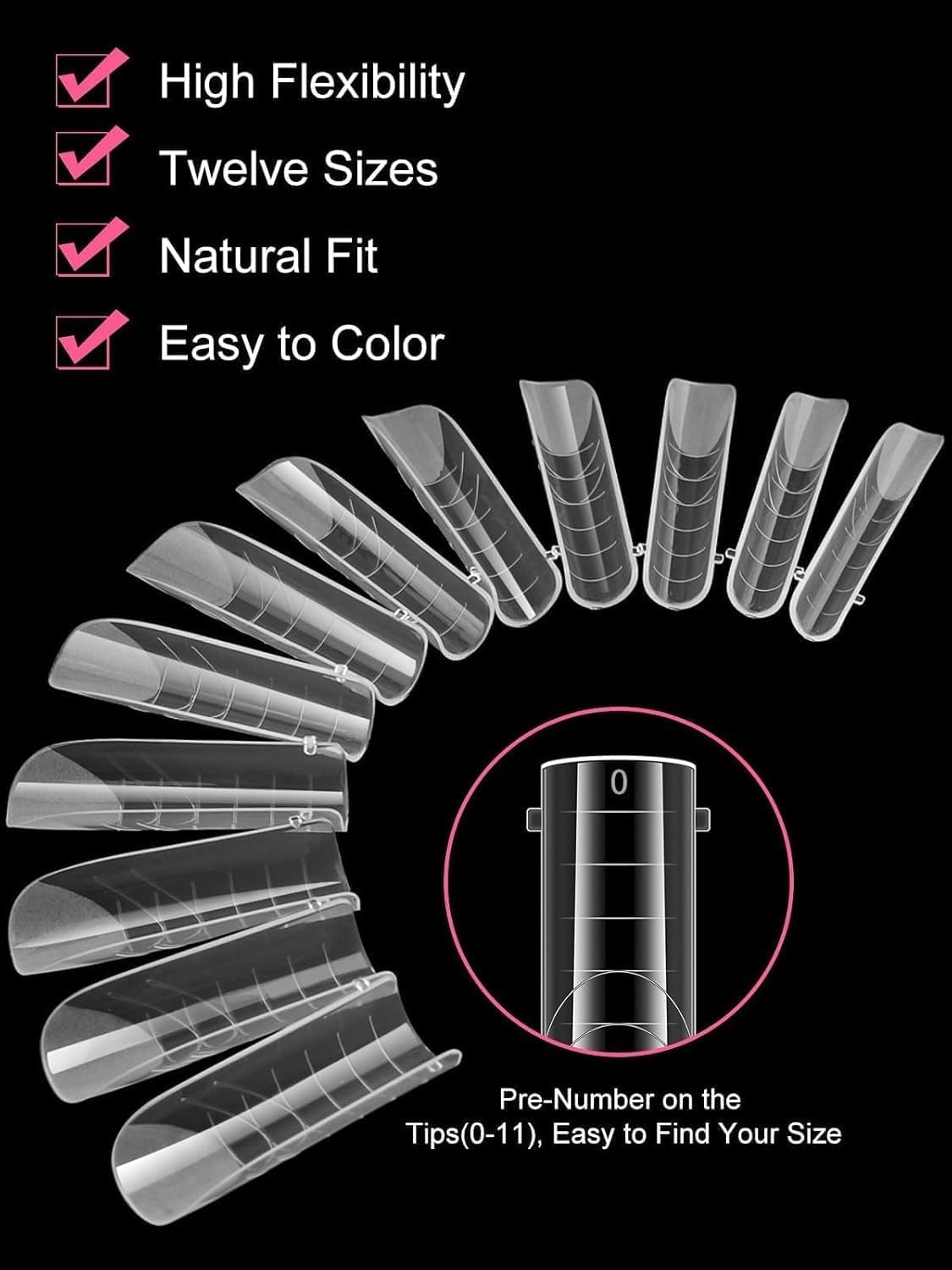 EBANKU Poly Gel Nail Forms, 120Pcs Coffin Matte Dual Nail Forms Clear Nail Molds Square Full Cover Nail Tips for Nail Extension Nail Art DIY 12 Sizes