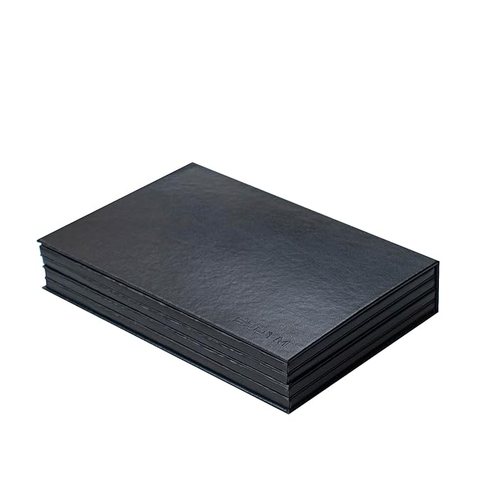 4 layers Empty magnetic Book Shaped palette （Black PU leather surface）with Depotting Spatula and 100 piece Metal Stickers