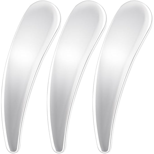 3pcs Mini Metal Cosmetic Makeup Skincare Cream Spatulas Scoop Cosmetics Spoon Practical Beauty Accessories for Mixing and Sampling Makeup Cosmetic Beauty Tools
