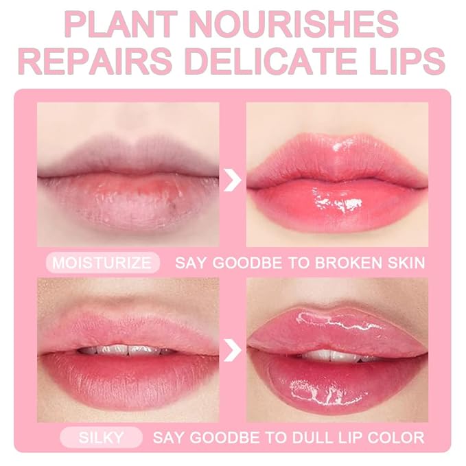 BINGBRUSH 3 Pcs Color Changing Lip Gloss Lip Oil Tinted, Pink Magic Mood Lipstick,Temperature Color Change Lip Stain Lip Balm, Long Lasting Lips Will Not Dry Out,Lip Changing Color Lipstick