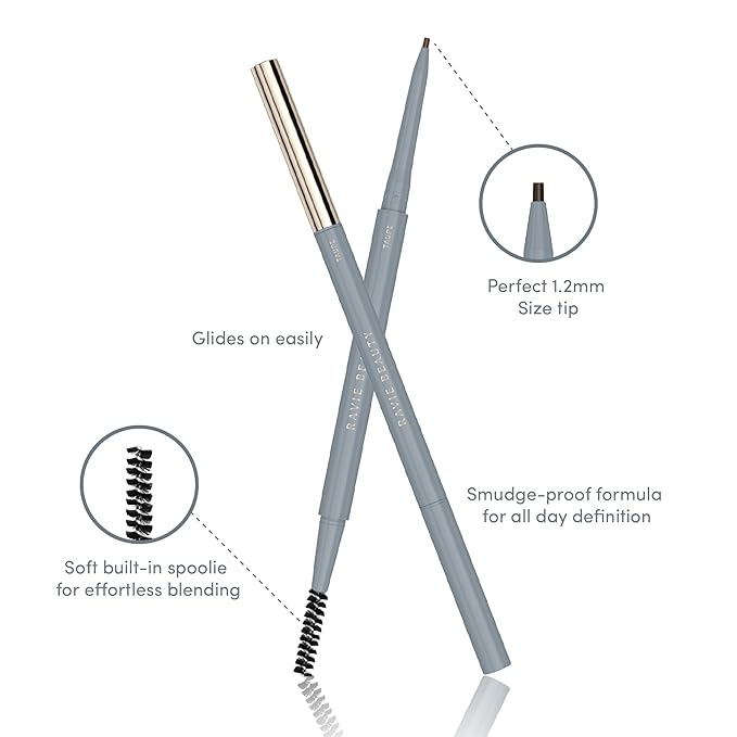 Easy Everyday™ Brow Pencil - Best Eyebrow Pencil for Women, Smudge Proof Hair-Like Strokes, 1.2mm Precision Tip with Spoolie, Vegan (Taupe)