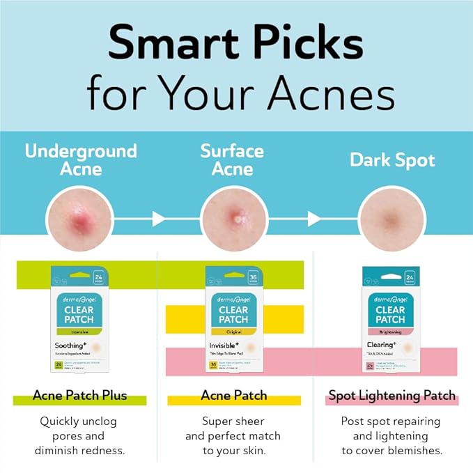 Invisible Salicylic Acid Pimple Patches for Face - Deep Blemish Hydrocolloid Acne Patches, Clear Pimple & Zit Patches for Underground Acne - 96 Count - 2 Sizes Soothing Plus (Clear Patch)