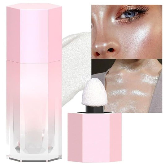 evpct White Silver Face Highlighter Makeup Liquid for Face Pearl White Face Shimmery Shimmer Foundation Powder Highlighter Makeup Palette Stick Body Highlighter Fairy Shimmer Glitter Bomb Illuminators