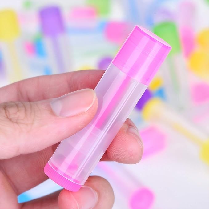 Onwon 25 PCS Lip Balm Empty Bottles Lip Balm Container Clear Tubes with Twist Bottom and Top Cap, 3/ 16Oz (5.5ml)
