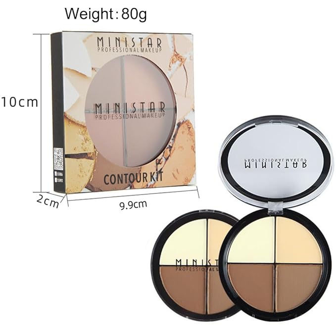 Contour and Highlight Palette Powder Contour Kit Concealing, Highlighting & Contouring Foundation/Concealer Makeup Palette Full Coverage for Conceal Trouble Spots Dullness