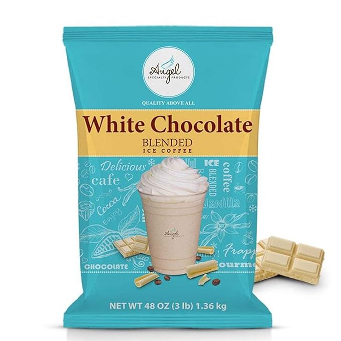 Angel Specialty Products - Blended Ice Coffee - Frappe Powder Mix - White Chocolate Mocha [3 LB] [34 Servings]