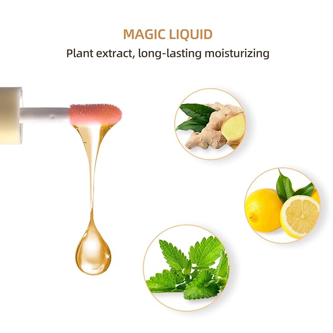 LAMUSELAND 3Pcs Mini Cute Lip Oil, Hydrating Clear Lip Gloss for Lip Care to Prevent and Soothe Dry, Chapped Lips (A (3Pcs))