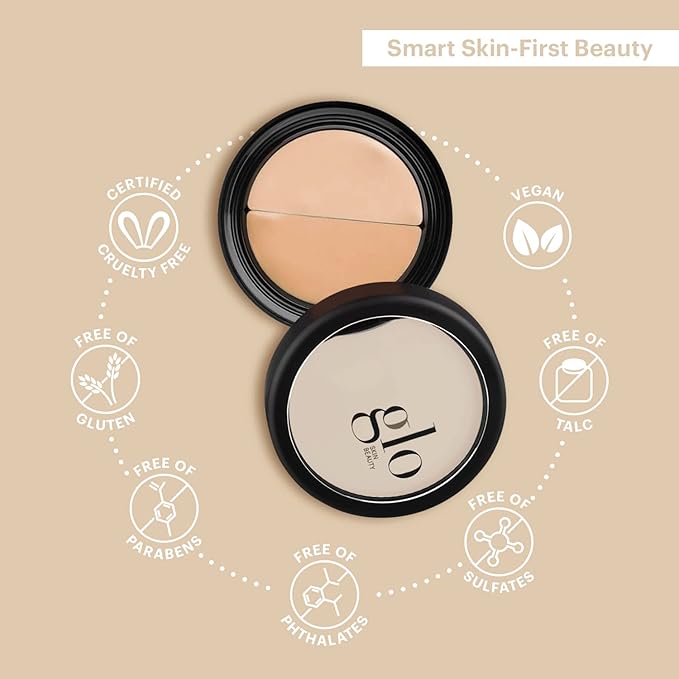 Glo Skin Beauty Under Eye Concealer Makeup with Duo Shades for Custom Blending - Corrects & Conceals Dark Circles & Redness - Buildable Longwearing Coverage (Golden)