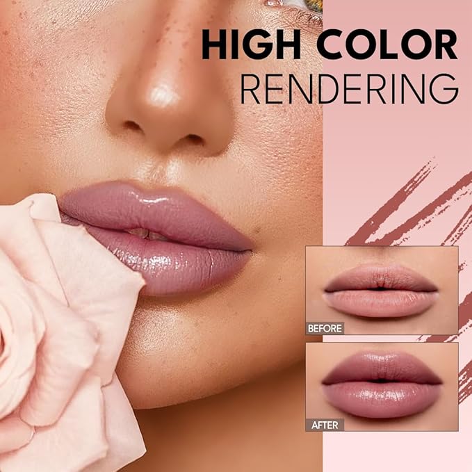 tinted lip balm, Conditioning & Nourishing Lip Balm, Matching concealer to cover lip lines and enhance color development- DUSTY ROSE