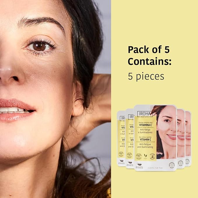 Eye Masks for Anti-Fatigue & Illuminating, Pack of 5 Pairs - Reduces Dark Circles, Puffiness - Hydrating with Vitamin C, Cucumber, Hyaluronic Acid - Vegan, Cruelty-Free Skincare Treatment