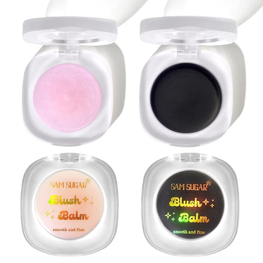 Color Changing Blush,3-in-1 Warm Change Blush,Pink Cream Blush,Transparent Crystal Color Changing Magic Gel,Blush PH Temperature Changing Long Lasting Blendable Natural Finish for All Skin Tone(01+02)