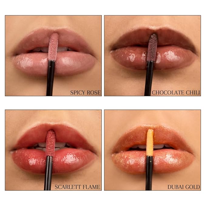 BIG POUT ENERGY Lip Plumper, Chili-Infused Lip Plumping Oil for Full and Smooth Lips, Lip Gloss Finish, With Easy Swipe XL Wand Applicator, Dubai Gold, 0.12 fl oz