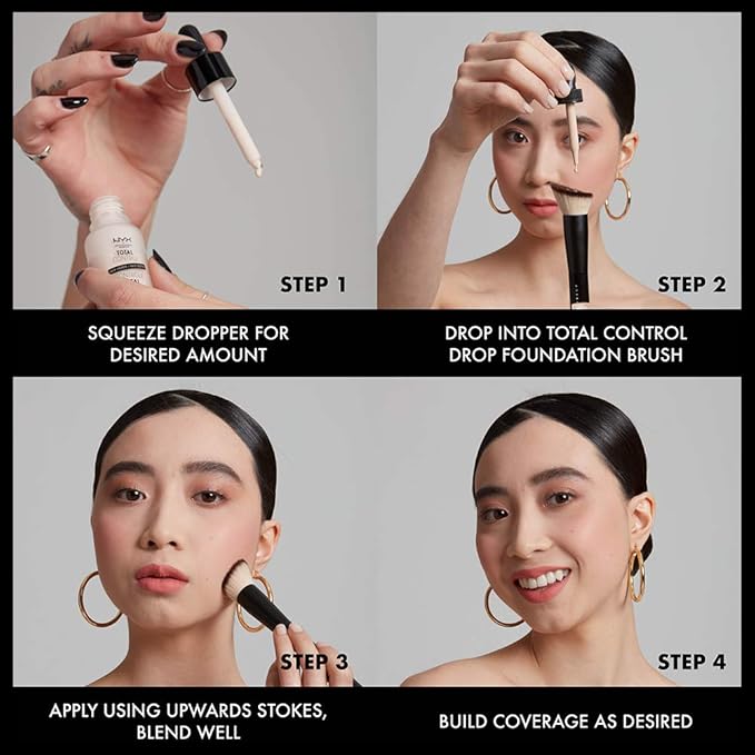 NYX PROFESSIONAL MAKEUP Total Control Pro Drop Foundation, Skin-True Buildable Coverage - Buff