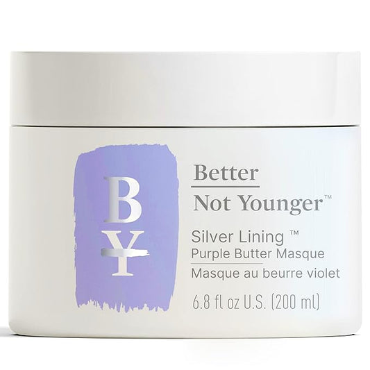 Better Not Younger Silver Lining Purple Hair Mask for Women 40+ – Deep Conditioning Treatment for Gray, Silver & Blonde Hair - Butter Mask with Plant-Based Oils – Hydrates & Neutralizes Brassiness