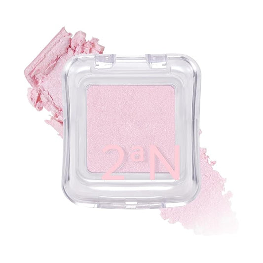 2aN Pure Glash Highlighter – Glass-Like Sheen Powder Highlighter for a Natural, Radiant Glow | Buildable, Long-Lasting, Lightweight Formula (PINKBELL, 0.8oz)
