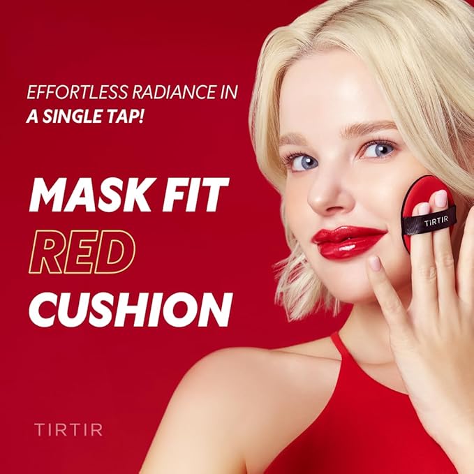 [*Mini Size*] TIRTIR Mask Fit Red Cushion Foundation | Full coverage, Weightless, Skin fit, Satin Glow Finish, Korean Makeup BB Foundation, beauty, Tattoo cover up, Buildable (#51N Fudge, 0.15 Fl Oz)