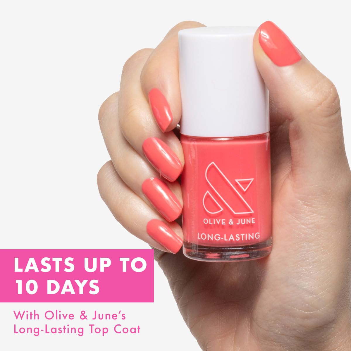 Olive & June Long Lasting Nail Polish | Gel-Like Finish No Lamp Needed | Lasts up to 10 days | Salon-Quality Color at Home | Vegan Cruelty-Free Chip-Resistant Shine |Maine Character Energy Lobster Red