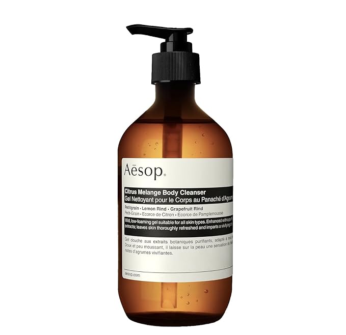 Aesop Citrus Melange Body Cleanser | Gentle Low-Foaming Gel Cleanser For Skin | Citrus Aroma with Botanical Extracts | 16.9 oz / 500 mL