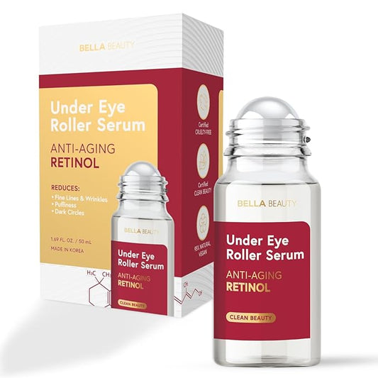 Eye Roller Serum with Retinol & Vitamin B5 - Hydrating & Soothing Under Eye Serum for Dark Circles and Puffiness & Fine Lines - Anti Aging Korean Skin Care - 1.69 Fl Oz./50ml