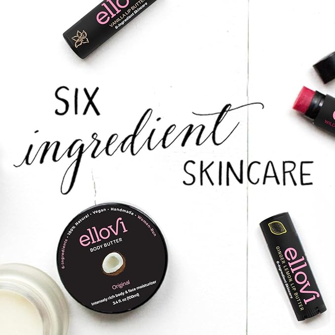 Natural Lip Butter Lip Balm - Ginger Lemon - Pure Enough to Eat - Made With Just 6 Vegan Ingredients - 100% Natural & Organic Moisturizing Lip Care for All Day Hydration (3-Pack)