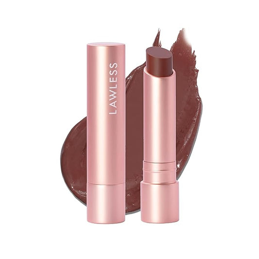 Lawless Forget the Filler Lip Plumping Line Smoothing Tinted Balm - Amaretto - Premium Tinted Lip Balm with Natural Ingredients to Plump and Smooth Lips for a Firmer, Fuller Look - 0.09 oz