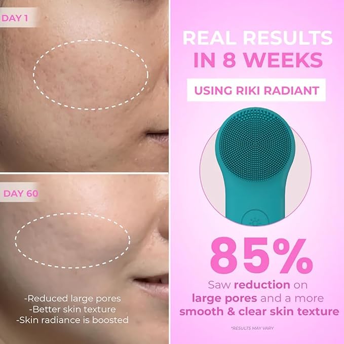 Electric Silicone Face Scrubber - 2-in-1 Facial Rotating Vibrating Exfoliating Brush - Waterproof & Portable, Rechargeable, for Cleaning, Exfoliation, Massage, Suitable for Men & Women (White)