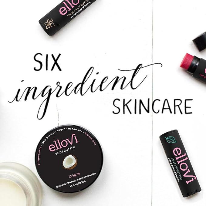 Natural Lip Butter Lip Balm - Mint - Pure Enough to Eat - Made With Just 6 Vegan Ingredients - Moisturizing Lip Care for All Day Hydration (Single)