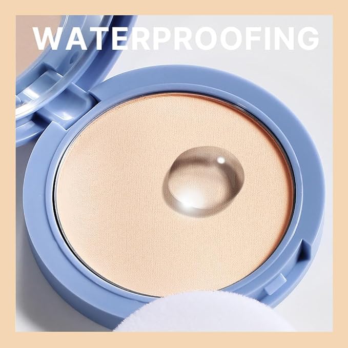 evpct Kaely Oil Control Pressed Face Powder, Get Smooth Flawless Fine Lines and Lightweight Finishing Foundation, Control Shine Long Lasting Waterproof Face Setting Powder Cosmetic, 09 Porcelain