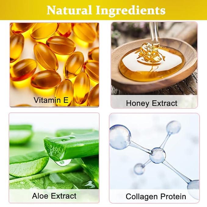 4PCS Nourishing Lip Balm Honey Pot, Honey Pot Lip Mask Propolis Moisturizing Bee Lip Balm with Brush, Hydrating & Prevention Dry and Cracked Lip Sleeping Mask Reduces Lip Lines Lip Care Product