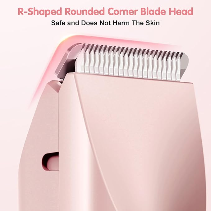 Dermave Bikini Shaver,Bikini Trimmer for Women,2025 Upgrade Dual Head Shaver Women,2 in 1 Wet & Dry Waterproof Electric Bikini Trimmer for Face, Body & Intimate Areas,Pink