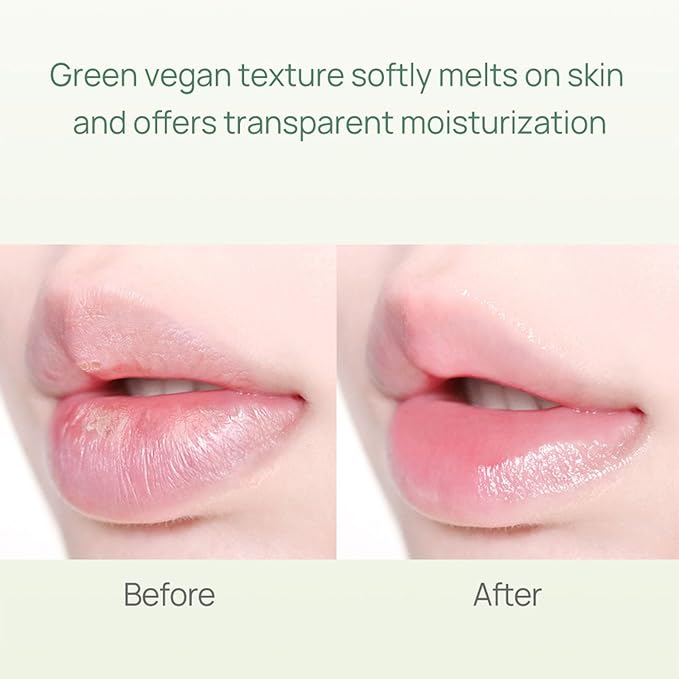 YNM Fresh Green Lip Balm 4g, Certified Vegan, Non-Sticky Sleep Lip Mask, k-beauty, Made in Korea, Irrtation index of 0.000, Super centella complex, Centella asiatica extract