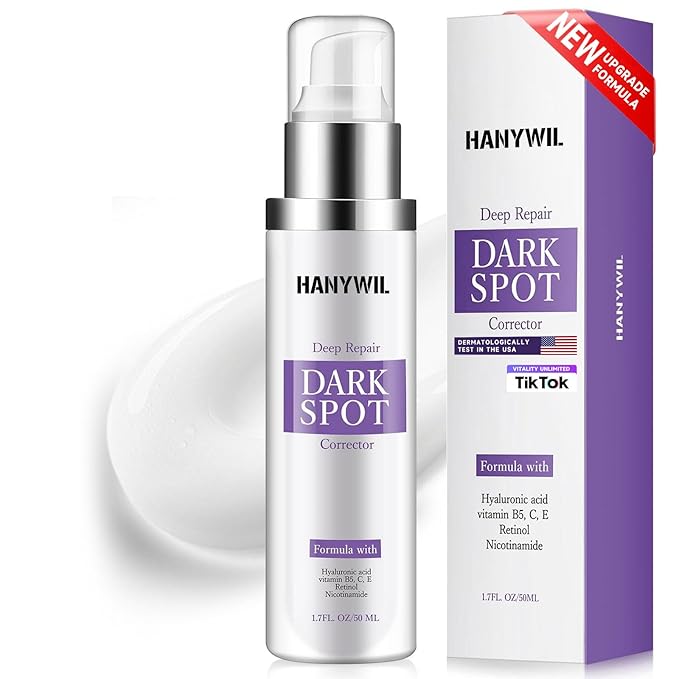 HANYWIL Dark Spot Remover for Face & Body Serum,Rapid Tone Repair Cream with Hyperpigmentation Treatment,Sun Spot, Age Spot & Melasma Remover,Dermatologist-Tested Brightening Retinol Serum (1.7 Fl Oz)