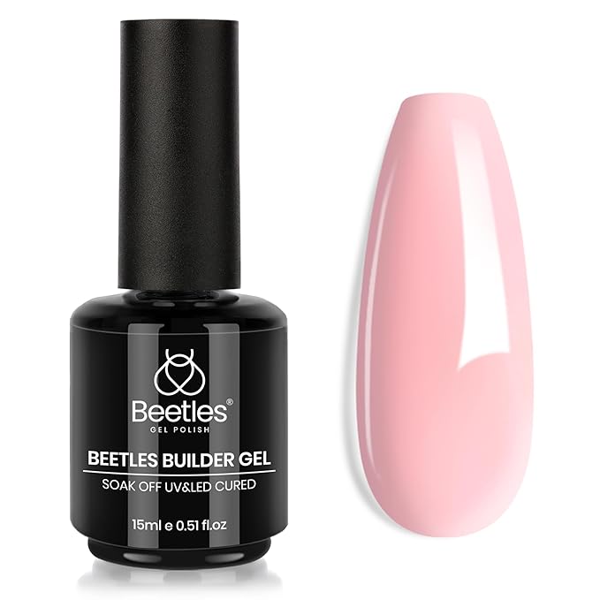 Beetles Builder Gel for Nails, 7 in 1 Pink Building Nail Gel Baby Pink Color Shy Blush Strengthener Gel for Nails Builder Apex & Extension Beauty Gift Sets for Women