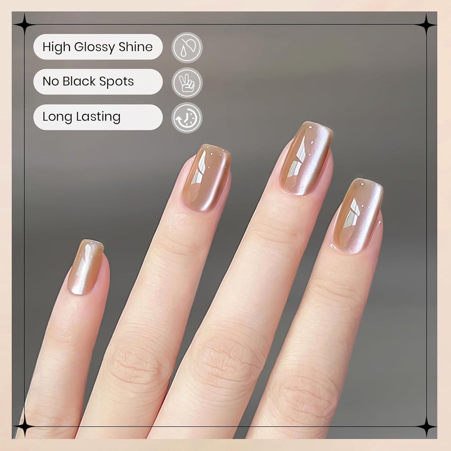 Moonlight Cat Eye Gel Nail Polish 10ml Silk Magnetic Nail Polish Glass Cateye Gel Polish with Magnetic Stick Soak Off UV LED Nail Lamp Nail Art Manicure Salon Home DIY 002, Milky Coffee