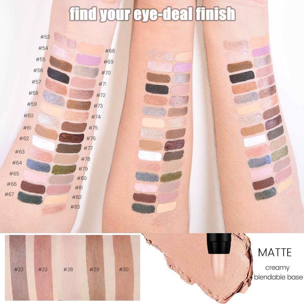 8Pcs Cream Eye Shadow Sticks Makeup for Women, Matte Shimmer Eyeliner Pencil Eyeshadow Brightener Stick for Eyes, Waterproof Eyeshadow Applicator Blendable sombras para ojos Set12#