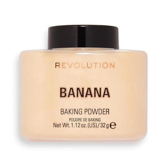 Revolution Beauty, Loose Baking Powder, Makeup Setting Powder, Long Lasting Coverage, Mattifies & Reduces Shine, Banana, 1.13 Oz