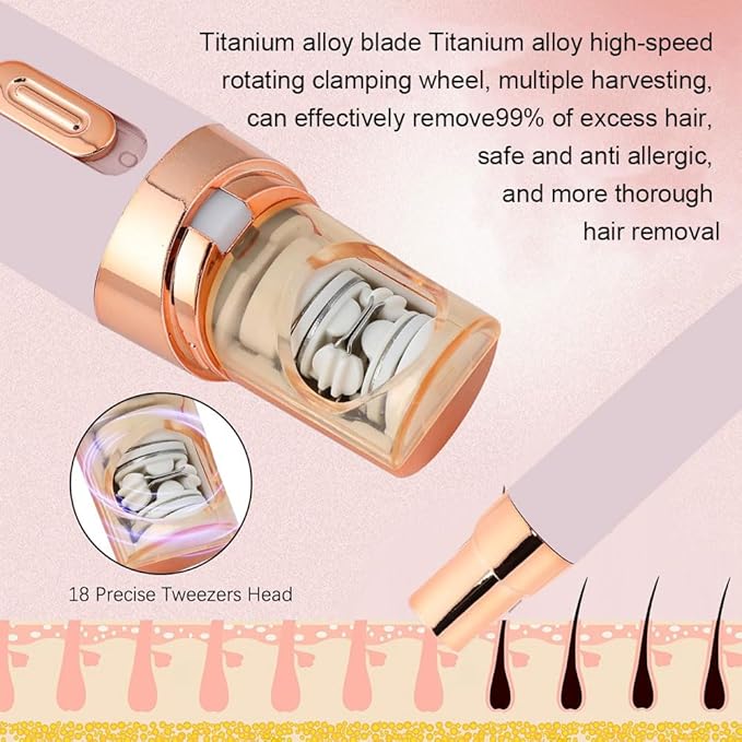 Epil Pro 3.0 Women Face Epilator 2025 New - 2-in-1 Rechargeable Facial Hair Removal for Women, IPX5 Waterproof Epilator with 3 Eyebrow Trimmers,Beauty Removal for Woman(1PC-Pink)