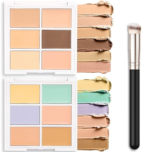 evpct 12 Color Conceal Correct Cream Contour Makeup Palette for Mature Skin Color Correcting Conceal trouble spots dullness dark circles Correct discolorations Camouflage imperfections Covers redness