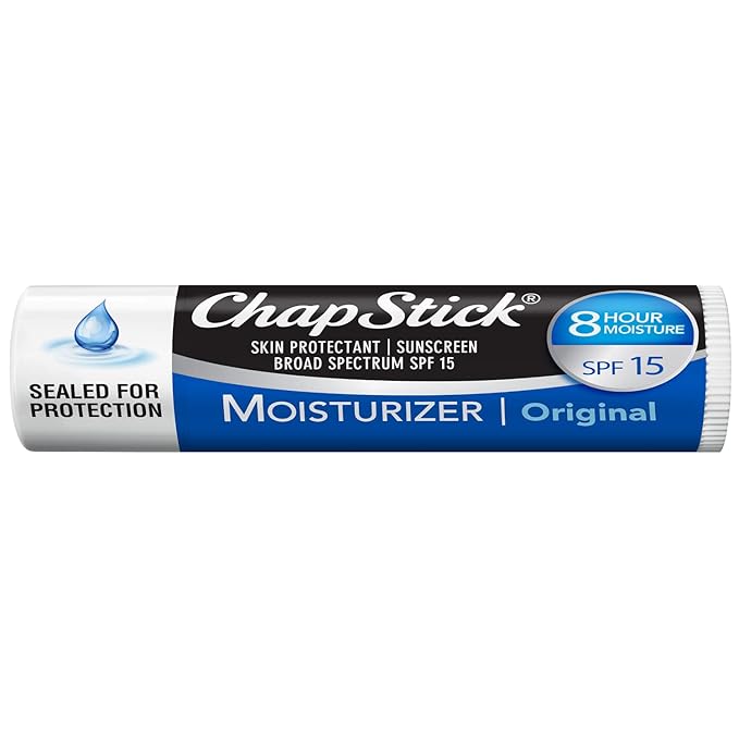 ChapStick Moisturizer Original Lip Balm Tube, SPF 15 and Skin Protectant - 0.15 Oz