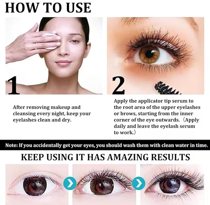 Eyelash Growth Serum, Pure Castor Oil, 0.34 fl oz with Applicator