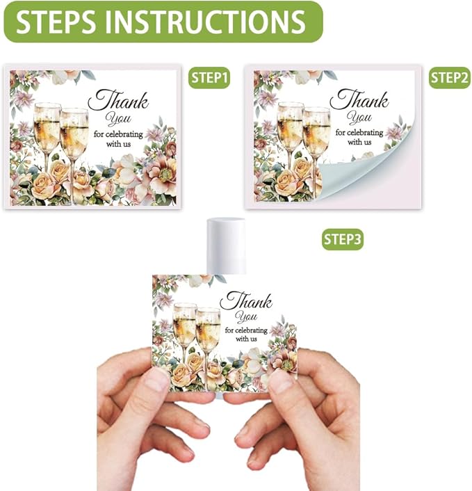 OLYCRAFT 100Pcs Self-Adhesive Lip Balm Tag Sticker 1.7~2.1x1.7~2.1 Inch Waterproof Adhesive Label with Champagne Pattern Lipstick Tag Sticker for Lip Balm Container Tubes Lipstick Wrapping Decoration