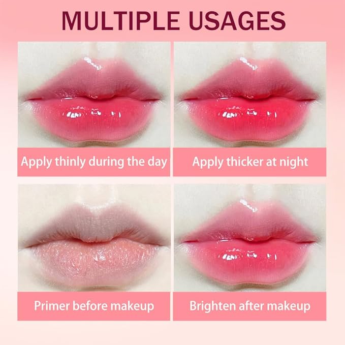 BINGBRUSH 3 Pcs Fruity Color Changing Lip Gloss for Girls, Pink Magic Mood Lip Oil Tinted, Temperature Color Change Lip Stain Lip Balm, Longlasting Lips Will Not Dry Out